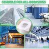 A collage showing disposable toilet seat covers used in various settings including a business building, hospital, hotel, and 
