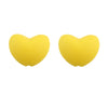 A pair of yellow heart-shaped silicone charm beads for DIY jewelry.