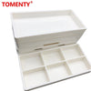 White dental autoclavable cabinet tray organizer with multiple compartments