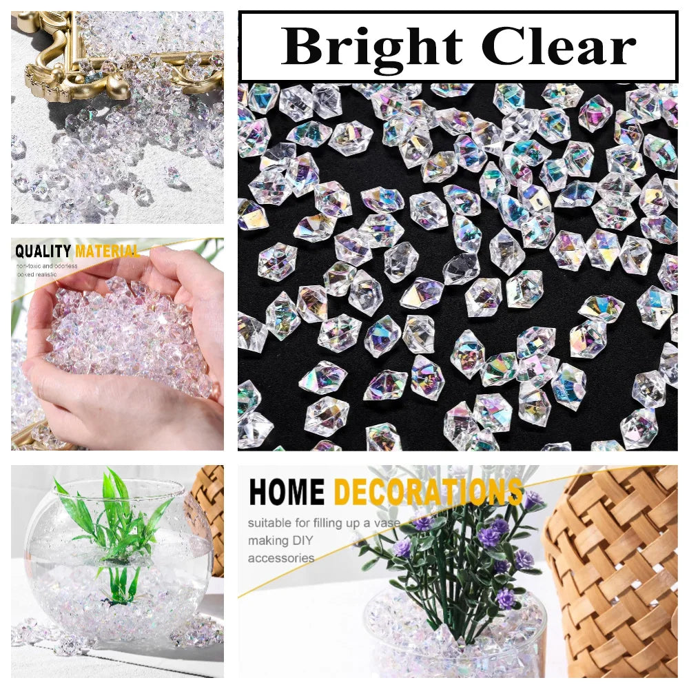 Rocas de hielo triturado de acrílico brillante y claro para decoración y relleno doméstico