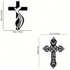 Black metal cross wall art decor featuring a stylized flame design.