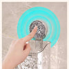A hand gently rotates a stainless steel suction cup storage rack for bathroom, demonstrating its ready-to-use feature.