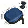 A dark blue portable peptide storage case with a black zipper and a removable storage compartment.