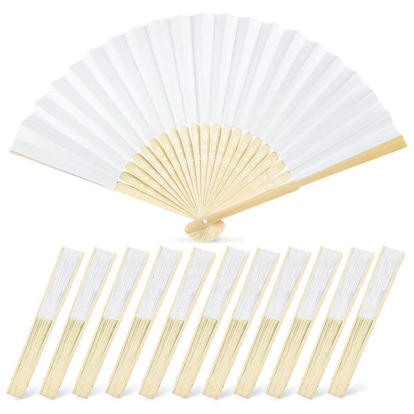 A fan of white paper and bamboo slats shown in a spread and a row.