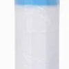 A tube of light blue and white scented drawstring trash bags.