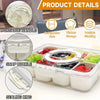 Portable plastic snack organizer tray with a snap buckle and sealing ring for multiple stacking.