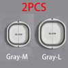Two foldable plastic wash basins, Gray-M and Gray-L sizes, shown side by side.