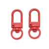 A pair of red alloy snap lobster clasp hooks for jewelry making