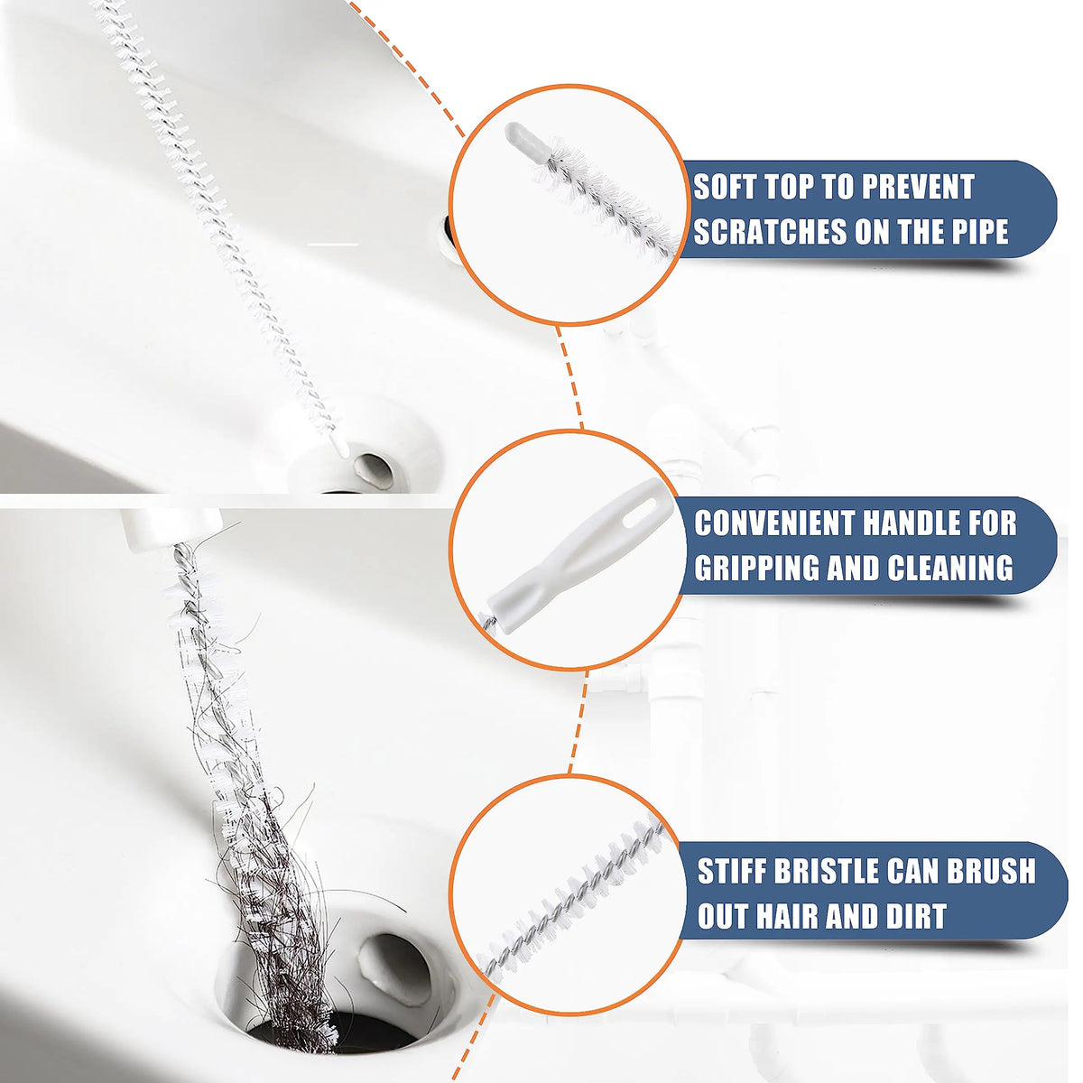A professional drain cleaning kit showing various flexible tools for clearing pipes and drains.