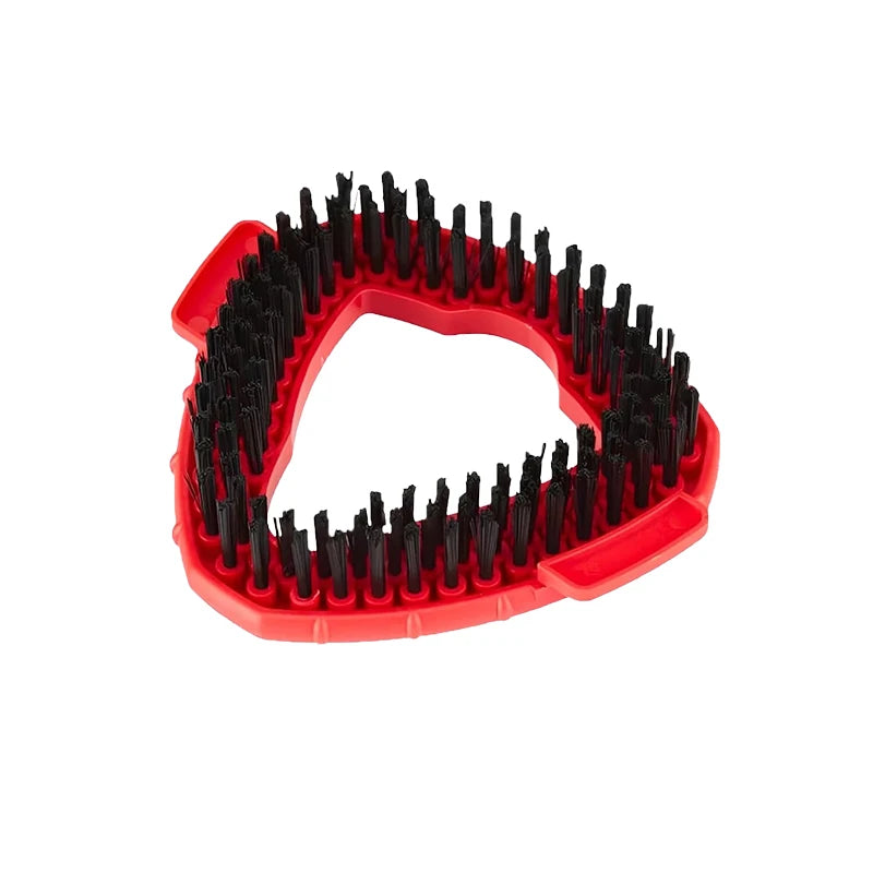 Red microfiber mop head replacement with black bristles for spin mop systems
