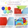 Instructions for making a balloon garland using various colored balloons and a decorating strip.