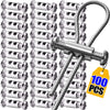 A pack of 100 adjustable steel wire rope cable clamps with threaded ends.