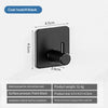 A black coat hook made of 304 stainless steel with a nail-free installation method.