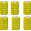 A set of yellow heavy-duty disposable toilet brushes with long handles shown in various orientations.