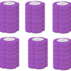 A set of purple, heavy-duty disposable toilet brushes with long handles.