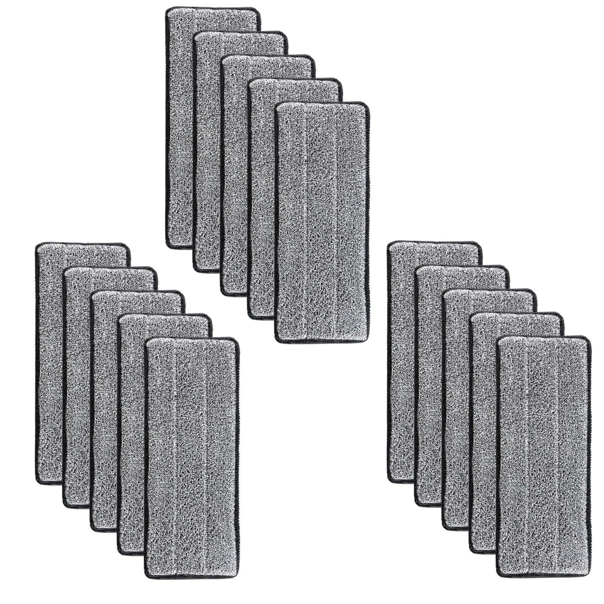 A set of reusable microfiber mop pad refills for spray mops, shown in a vertical arrangement.