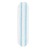 White microfiber flat mop head refill with light blue stripes