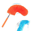 Orange telescopic electrostatic microfiber duster with extendable stainless steel handle