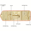 A light beige foldable jewelry organizer bag showing various compartments for rings, earrings, and necklaces.