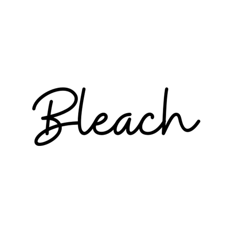 A black handwritten style text spelling out the word Bleach.