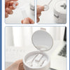 Close-up shots show a portable multi-tool organizer for dental appliances, including a clear dental tool and a white plastic 