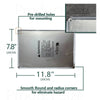 Silver fridge magnet with pre-drilled holes for mounting and smooth rounded corners