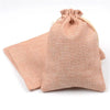 Natürige beige handgefertigte Geschenktasche aus Jute und Leinen