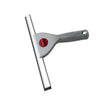A heavy duty glass cleaning squeegee set with a silver handle and red grip, used for cleaning car and home glass.