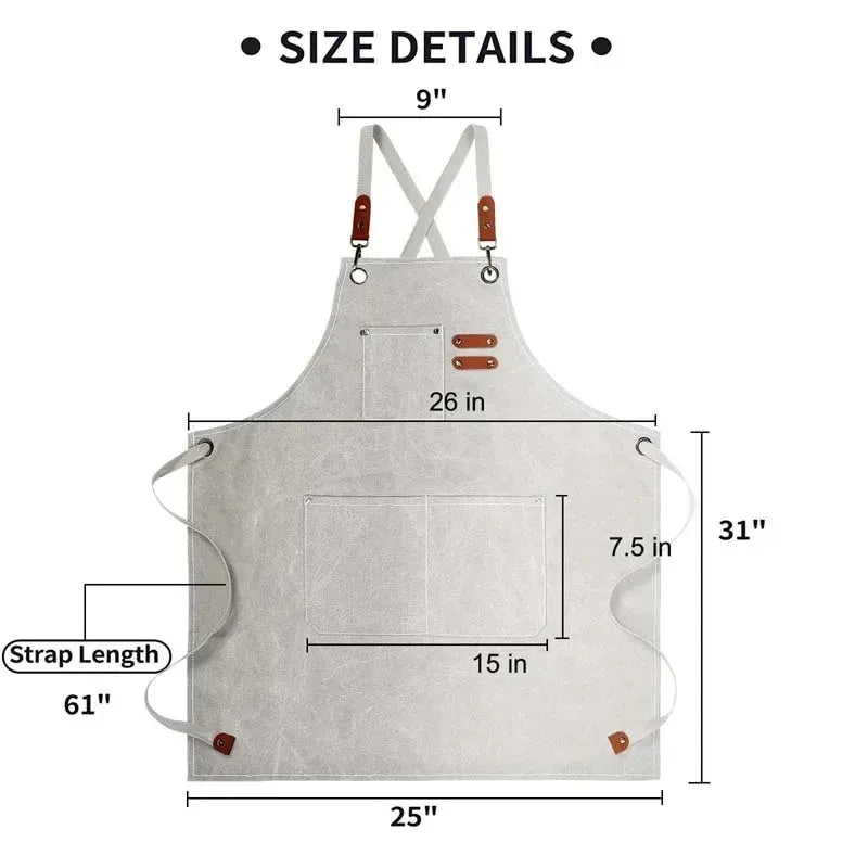 Durable Lightweight Kitchen Apron with Tool Pockets