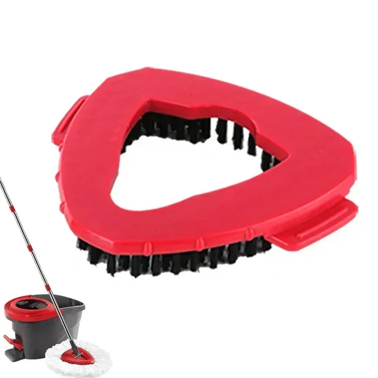 Roter Mikrofasertauf mit schwarzem Reinigungsstab und weißer Reinigungspade
