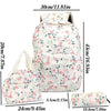 Floral print backpack set including a backpack, handbag, and pencil case
