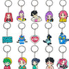 A set of K-Pop themed locket charms featuring various idols and characters.