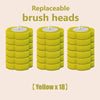Têtes de brosse à cuvette jaunes, lot de 18