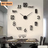 Schwarze 3D-abstrakte Wanduhr, die die Uhrzeit mit den Ziffern 1 bis 12 anzeigt.