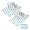Stainless steel multi-layer hangers in light green color, packaged as a 2-piece set.