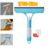 A blue multi-function glass cleaner and scraper tool with a handle and cleaning blade.