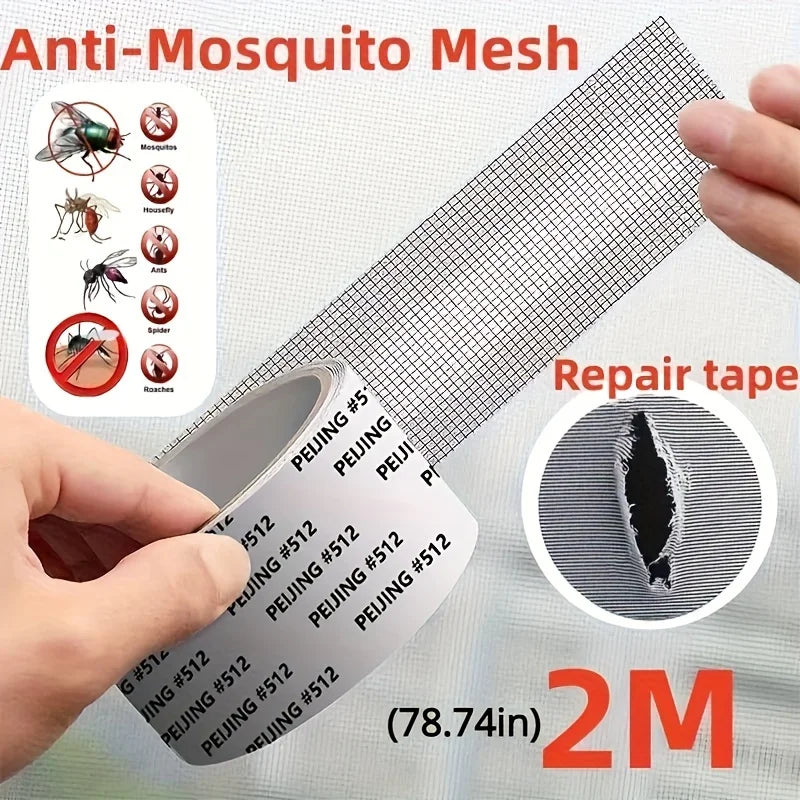 Roll of anti-mosquito mesh repair tape used to seal holes in window screens