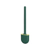 Brosse à toilette en silicone fixée au mur avec long manche et tête plate.