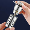 A hand holds a brass sink drain strainer with a removable filter, showing the metal mesh and top cap.