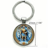 Silver keychain featuring a round pendant depicting the Saint Michael Archangel.