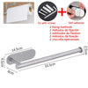 Stainless steel paper towel holder with a white paper towel and adhesive for fixing