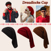 A set of black, maroon, and brown spandex dreadlock tube caps for hair protection.