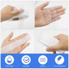 A set of pink double-sided ironing tape rolls shown being applied to a hand and a white roll.