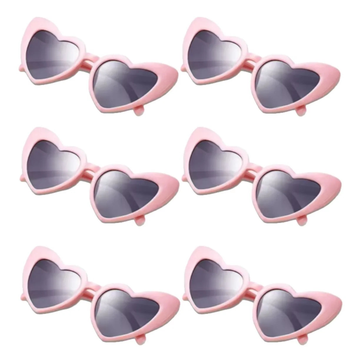 Paire de lunettes photochromiques en forme de cœur roses