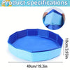 A bright blue portable folding foot bath basin shown with a close-up view of its interior.