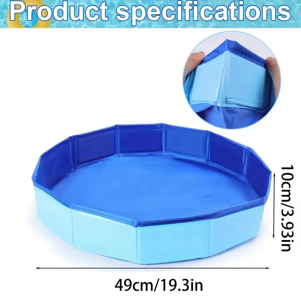A bright blue portable folding foot bath basin shown with a close-up view of its interior.