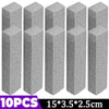 Ten gray pumice stones used for stain removal, packaged with dimensions 15x3.5x2.5 cm.