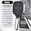 Silver pressurized large water outlet shower head with 8-speed adjustment and silicone spouts