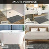 A multi-purpose non-slip mat used for various bathroom and bedroom areas including showers, vanities, bathtubs, and bedrooms.