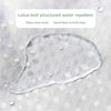 A clear lotus-leaf structured water repellent wipes clean easily and is shown on a white fabric.